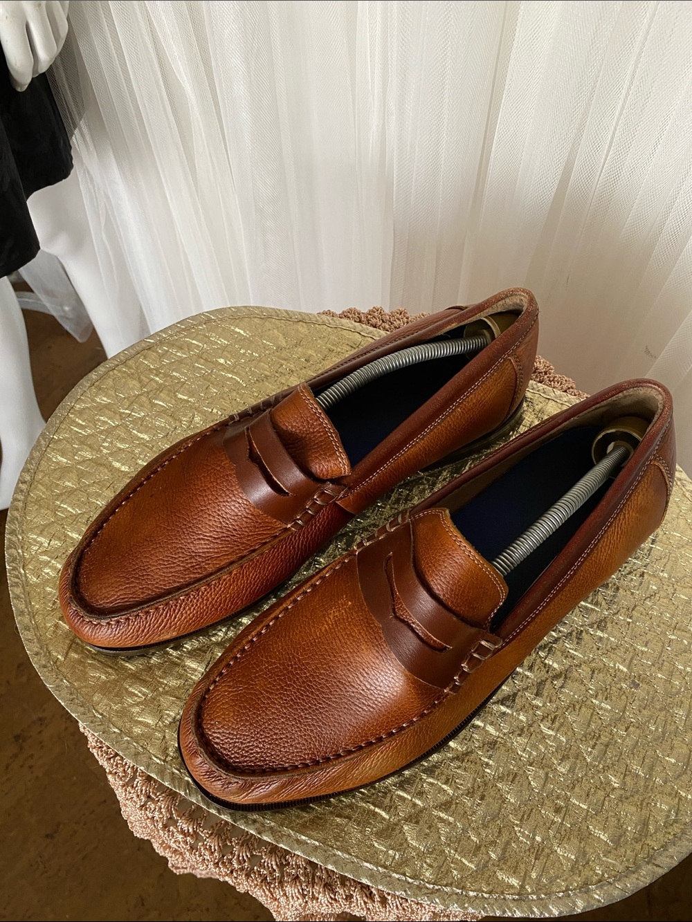 Florsheim Men's Leather Penny Loafers in Cognac Size 11W